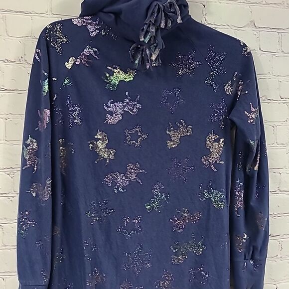 Justice Unicorn Girls Fleece Pajama Hooded Onesie One-Piece Blue Footless PJ 12 - Picture 5 of 13